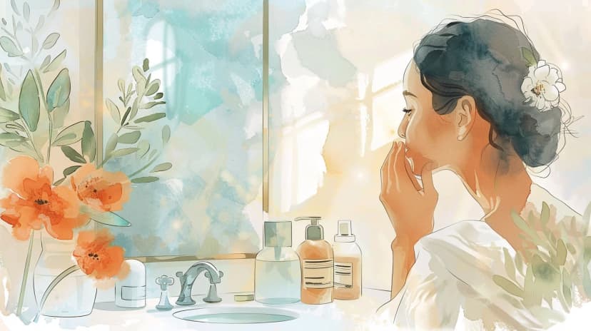 Woman taking time for self-care routine